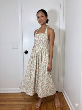 Band Of The Free Womens Floral Cottagecore Romantic Halter Maxi Dress Size S